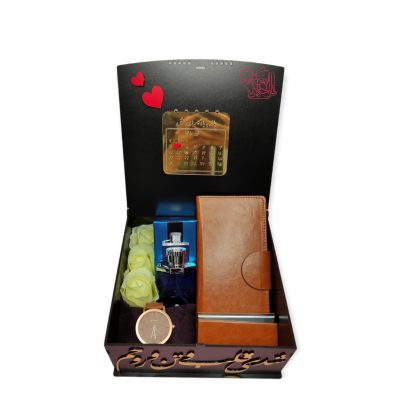 پک هدیه مردانه با متن شدی قلب و تن روحم مدل TPMSH1