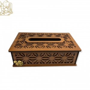 جعبه دستمال کاغذی چوبی مدل گلین با طراحی دکوراتیو مدرن